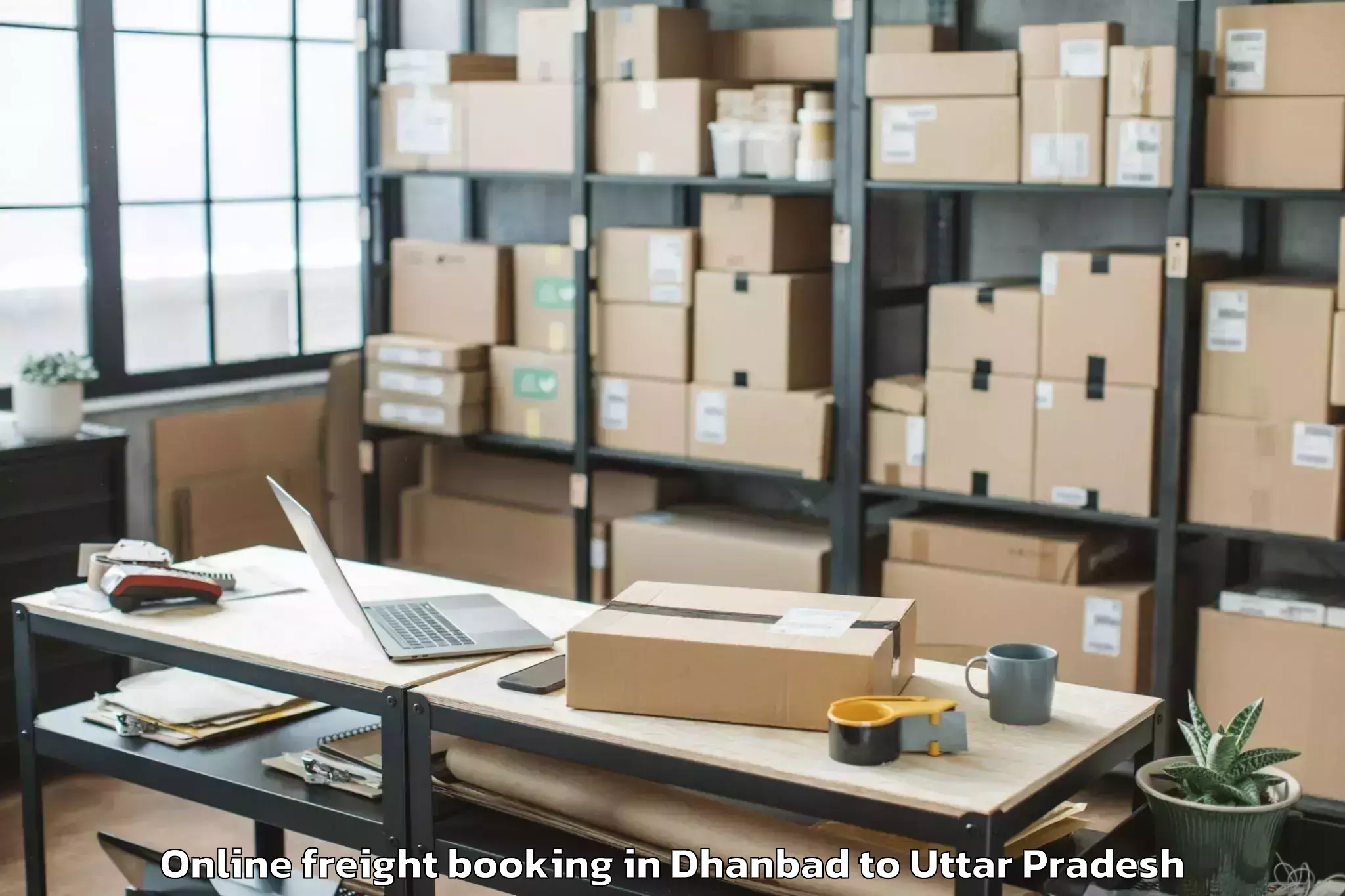 Leading Dhanbad to Maharaganj Online Freight Booking Provider